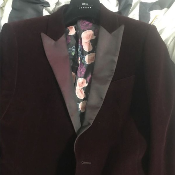 Moss Bros Floral Velvet Blazer Moss Bros Wine Colored Blazer